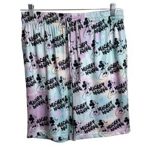 Disney Mickey Mouse Pastel Tie-Dye Lounge Shorts, Mens Large